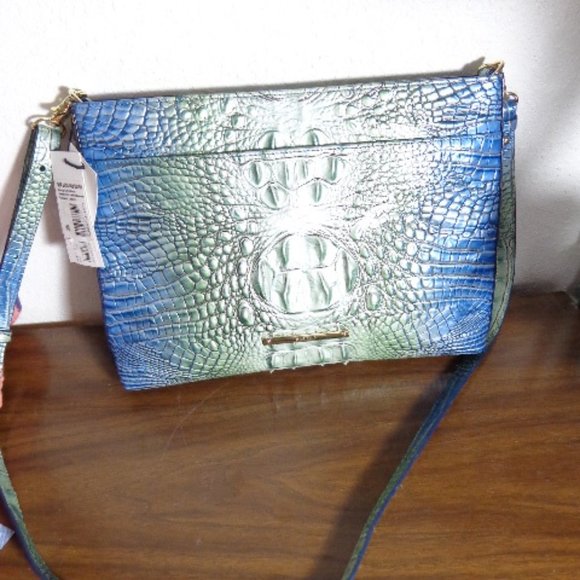 Brahmin Soldout Haven Ombre Green Blue Remy Crossbody Melbourne Leather … - Picture 14 of 15